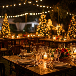 Christmas wedding venue decoration