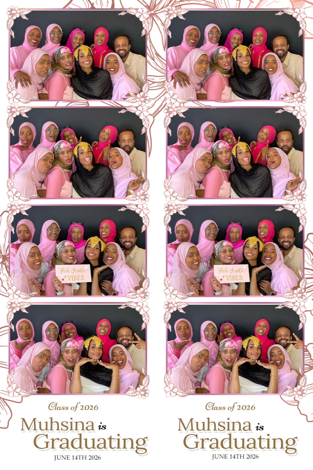 Photo booth print from an Oregon graduation party