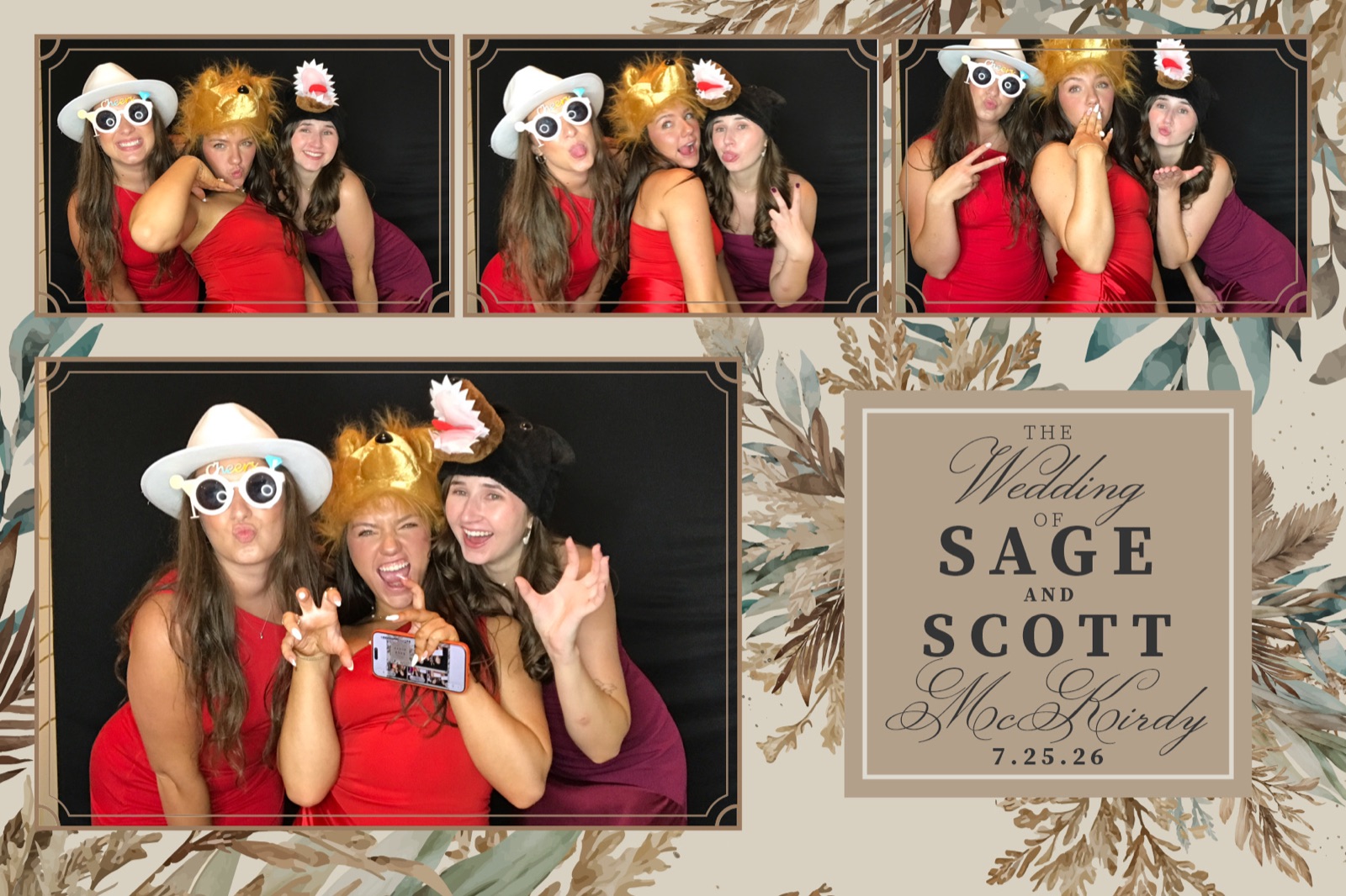 Photo booth print from Sage and Scott's Salem, Oregon wedding
