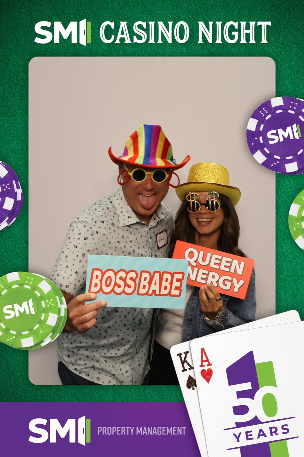Photo booth print from a Salem, Oregon anniversary party