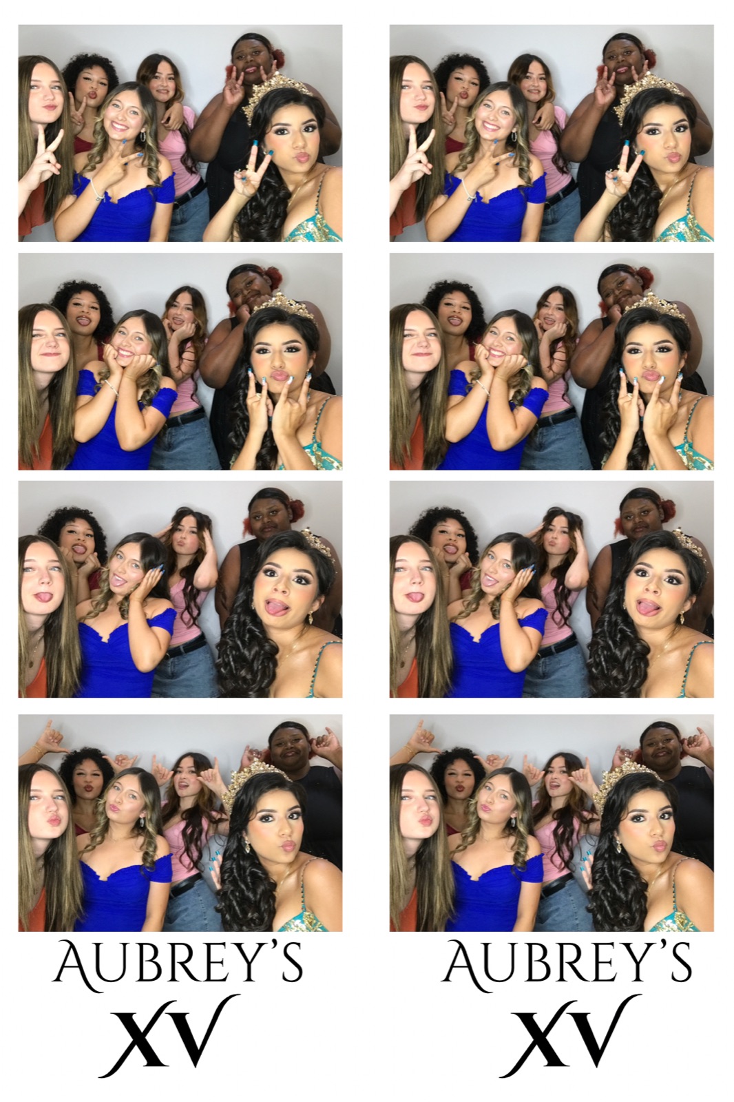 Photo booth print from a Salem, Oregon quinceañera