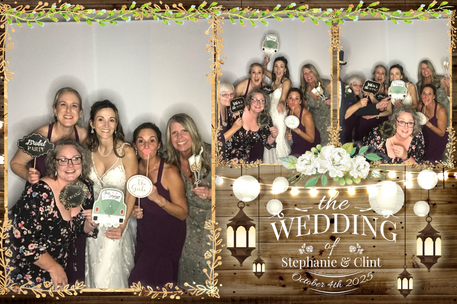 Photo booth print from Stephanie and Clint's October wedding