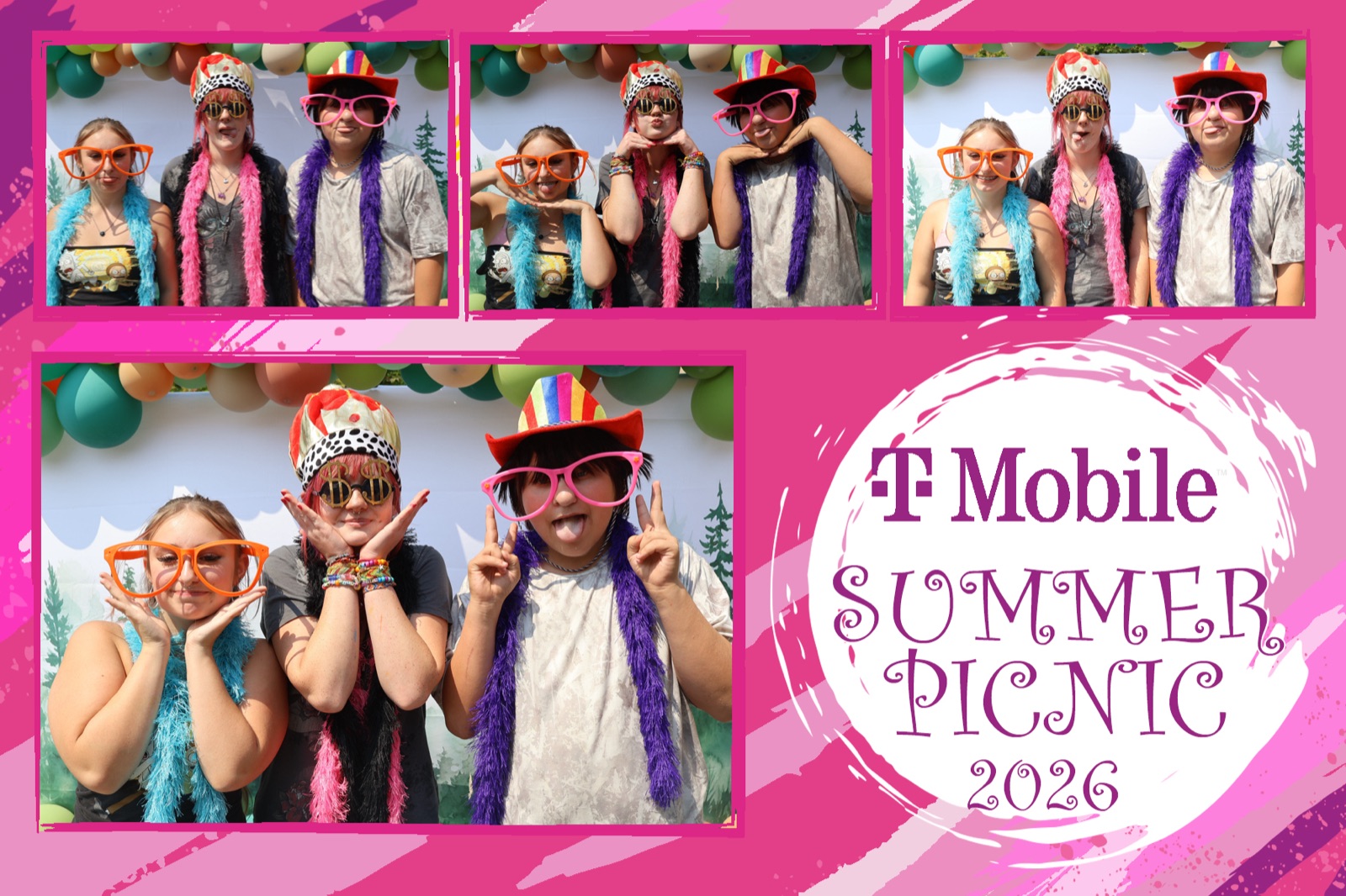 Photo booth print from a T-Mobile summer picnic in Salem, Oregon