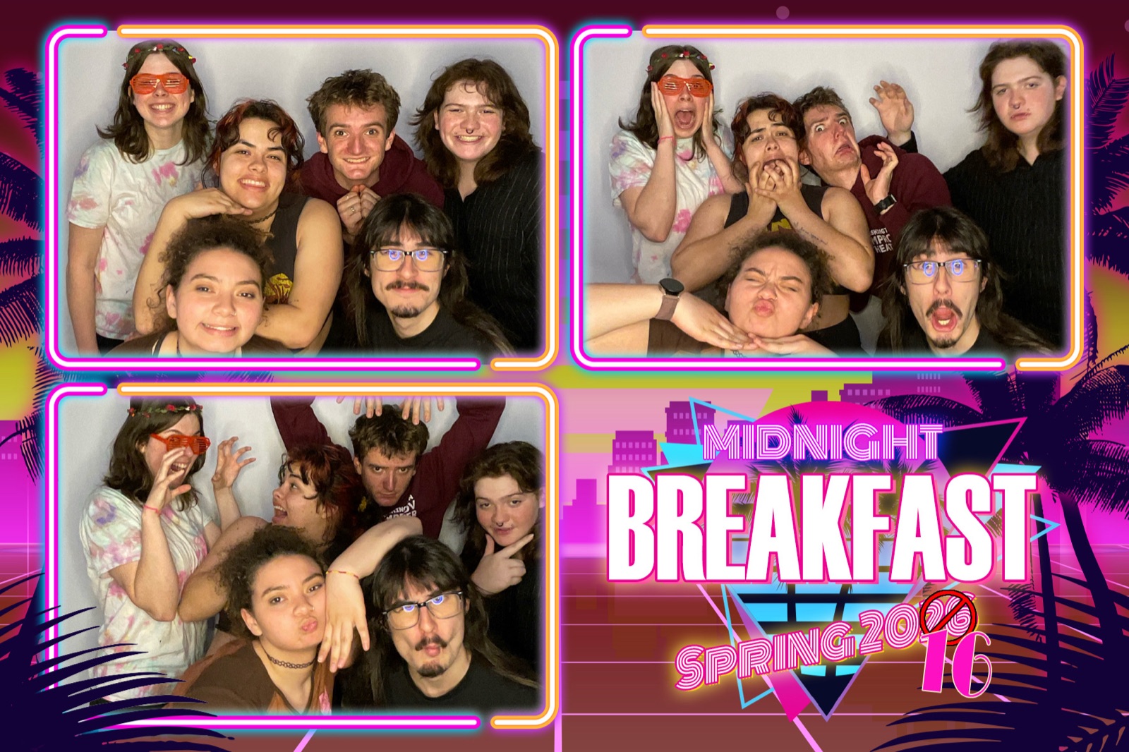 Photo booth print from Willamette University's 2026 Midnight Breakfast in Salem, Oregon