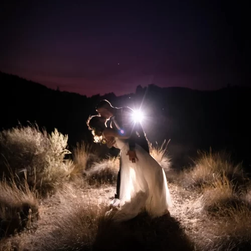 Capturing the lovable moments of the young couple in dark light theme