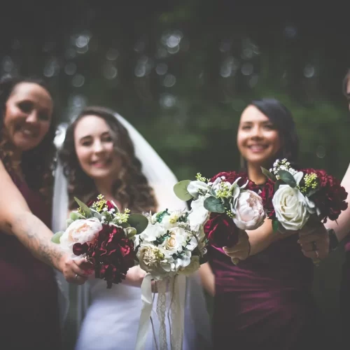 Happy Bride photos awaiting for her moments with her friends