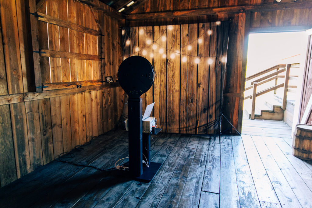 Ring Light Photo booths set up in wooden theme