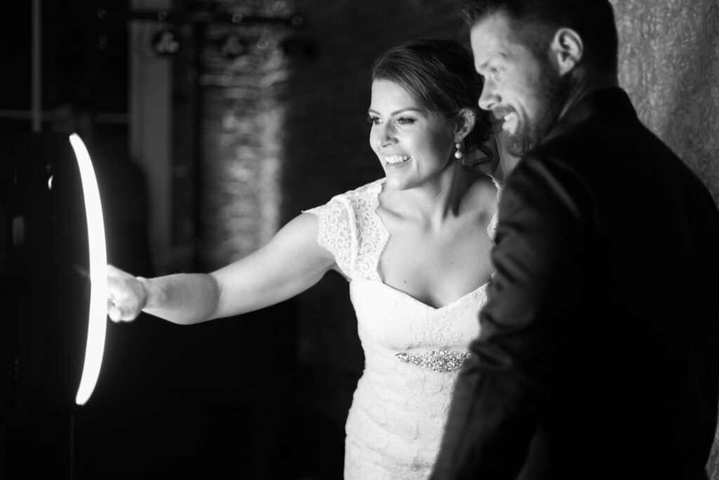Wedding couple photo booth moments