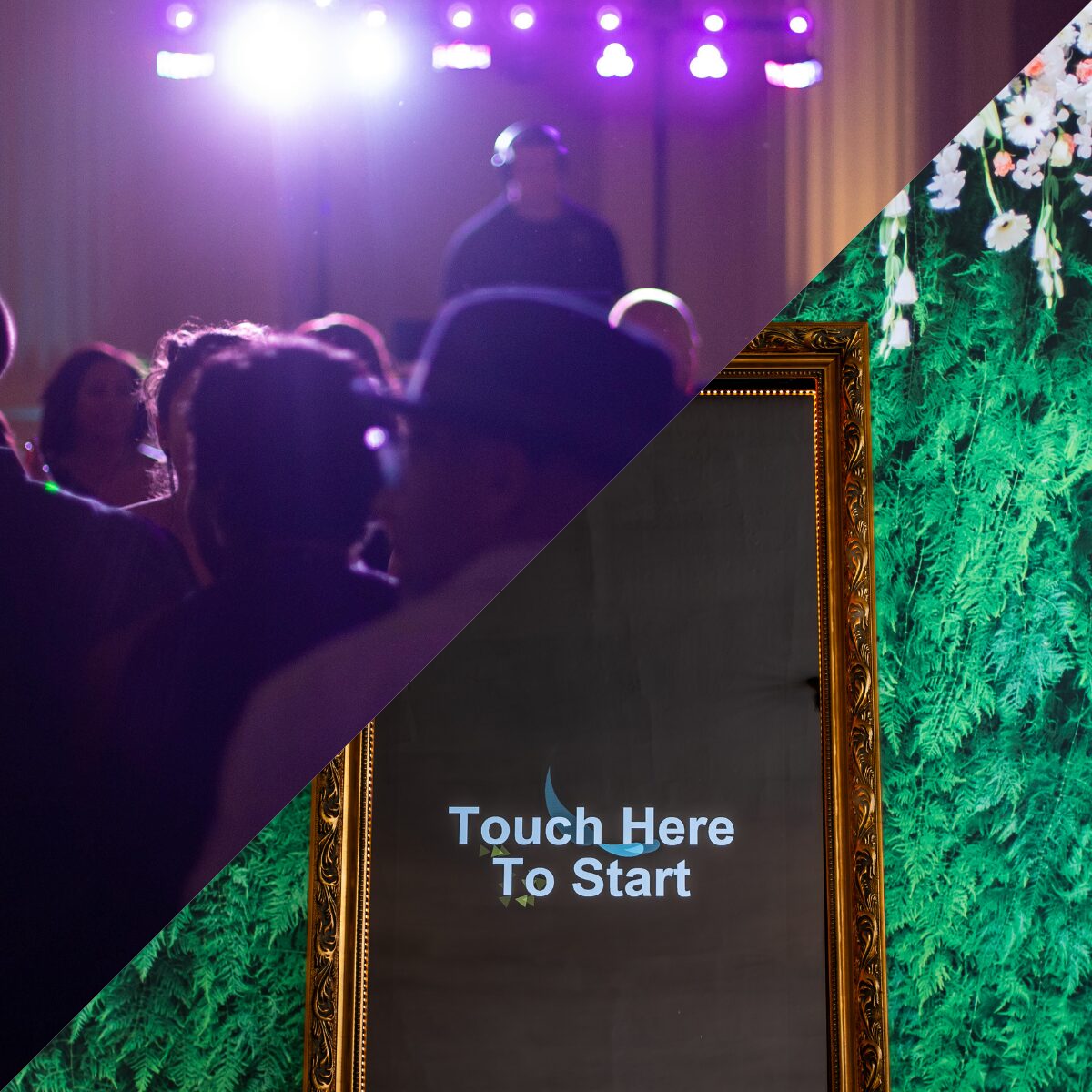 Oregon wedding DJ and Magic Mirror Photo Booth at event